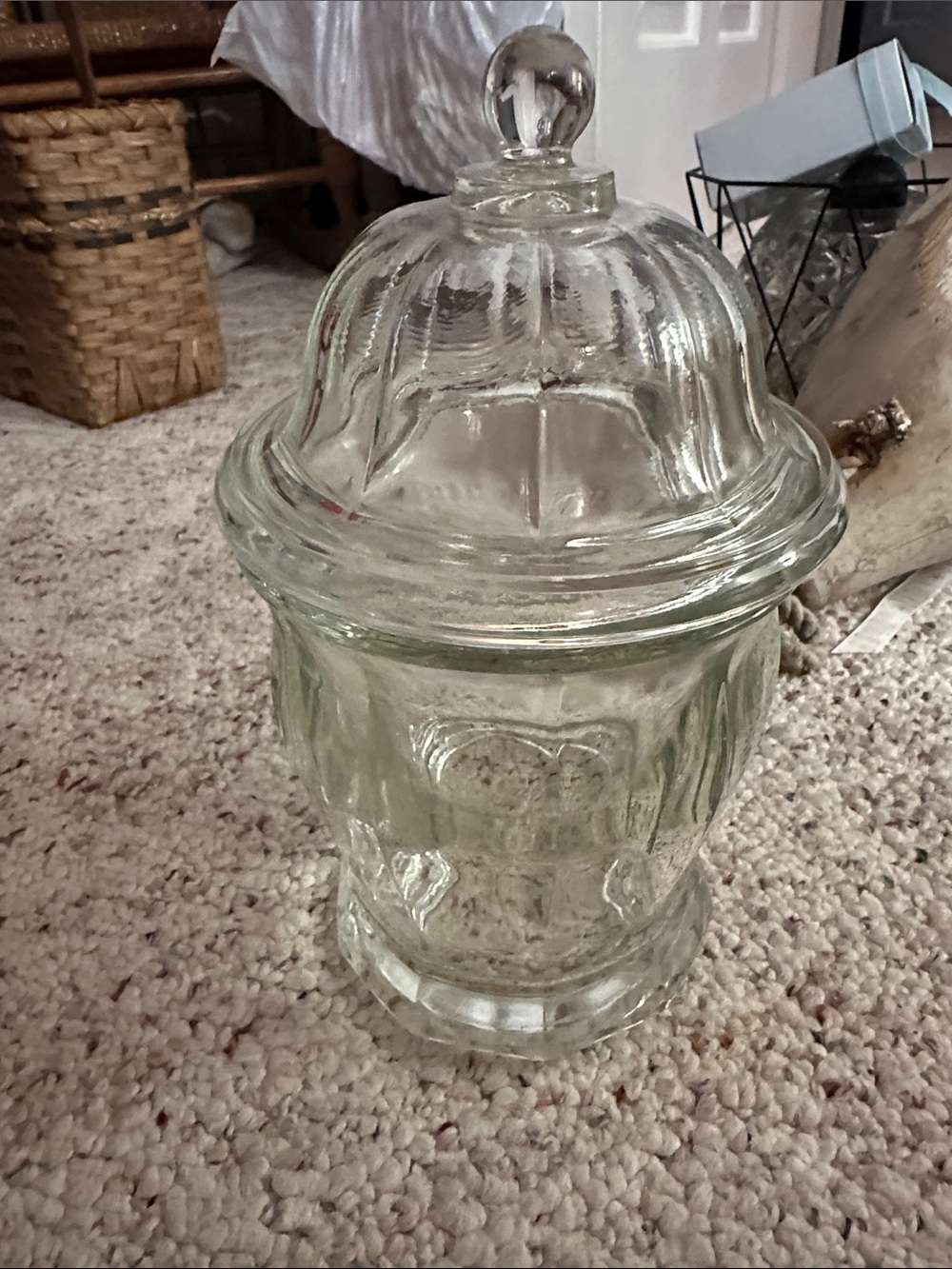 vintage Indiana Glass clear apothecary jar